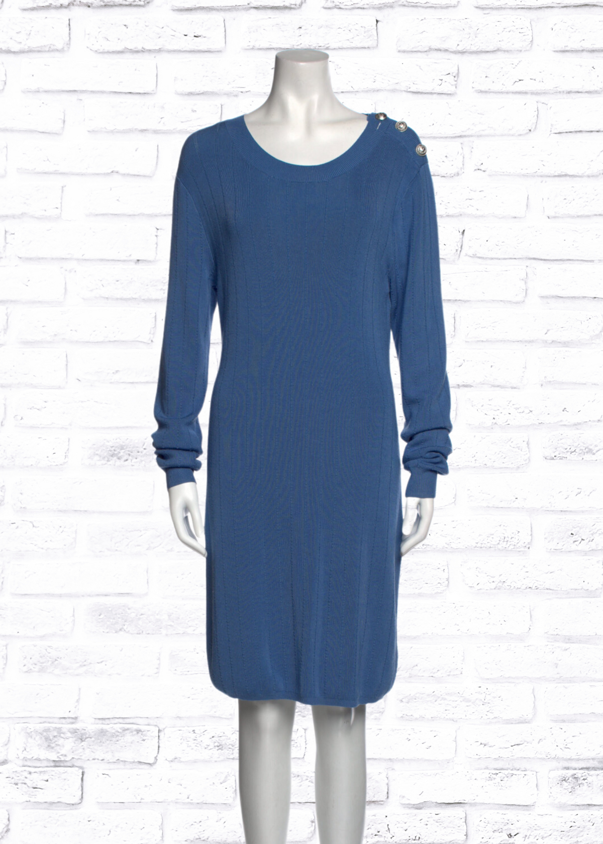 L'AGENCE 'Minette' Fitted Blue Knit Dress