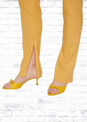 Derek Lam 10 CrosbyS 'Malika' Linen-blend Slim Slit Trousers in Mustard