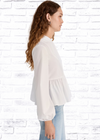 Jason Wu Long Sleeve Bib Blouse with Puff Sleeves