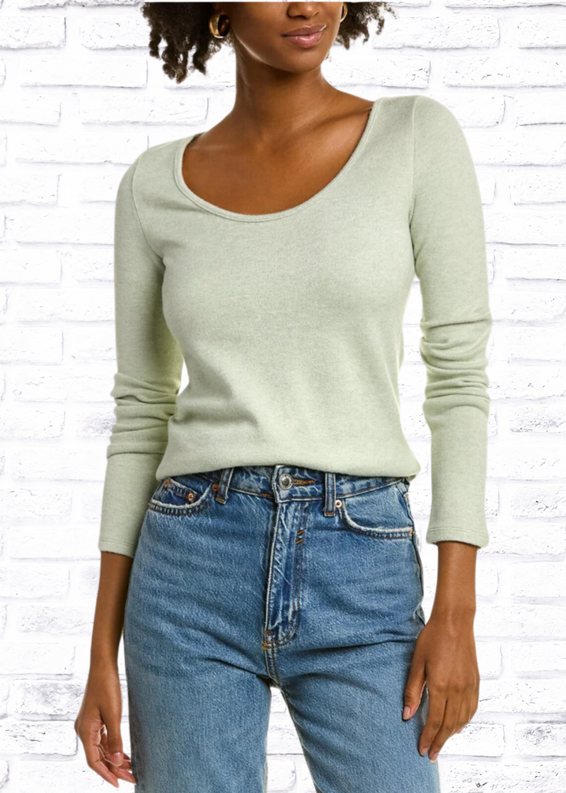 Vince Open Scoop 'Mint Glass' Lightweight Sweater
