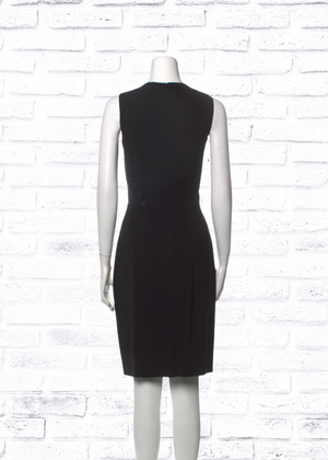 L'Agence Classic Black Sheath Dress w/ Deep Scoop-Neck