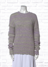 Derek Lam Lavender/Gray Striped Alpaca-Wool Blend Chunky Knit Sweater