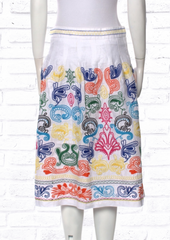 Neiman Marcus Embroidered A-Line Skirt