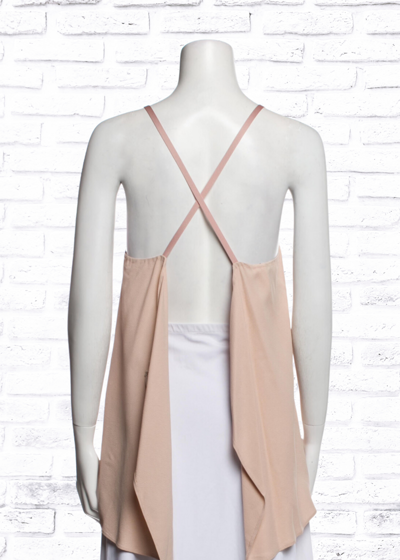 *FIRE SALE* Helmut Lang Neutral Open-Back Jacquard Twill Scarf Top