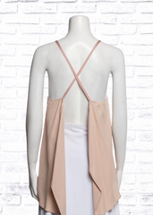 *FIRE SALE* Helmut Lang Neutral Open-Back Jacquard Twill Scarf Top