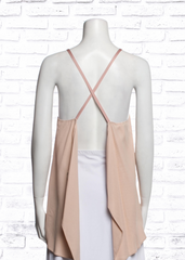 Helmut Lang Neutral Open-Back Jacquard Twill Scarf Top