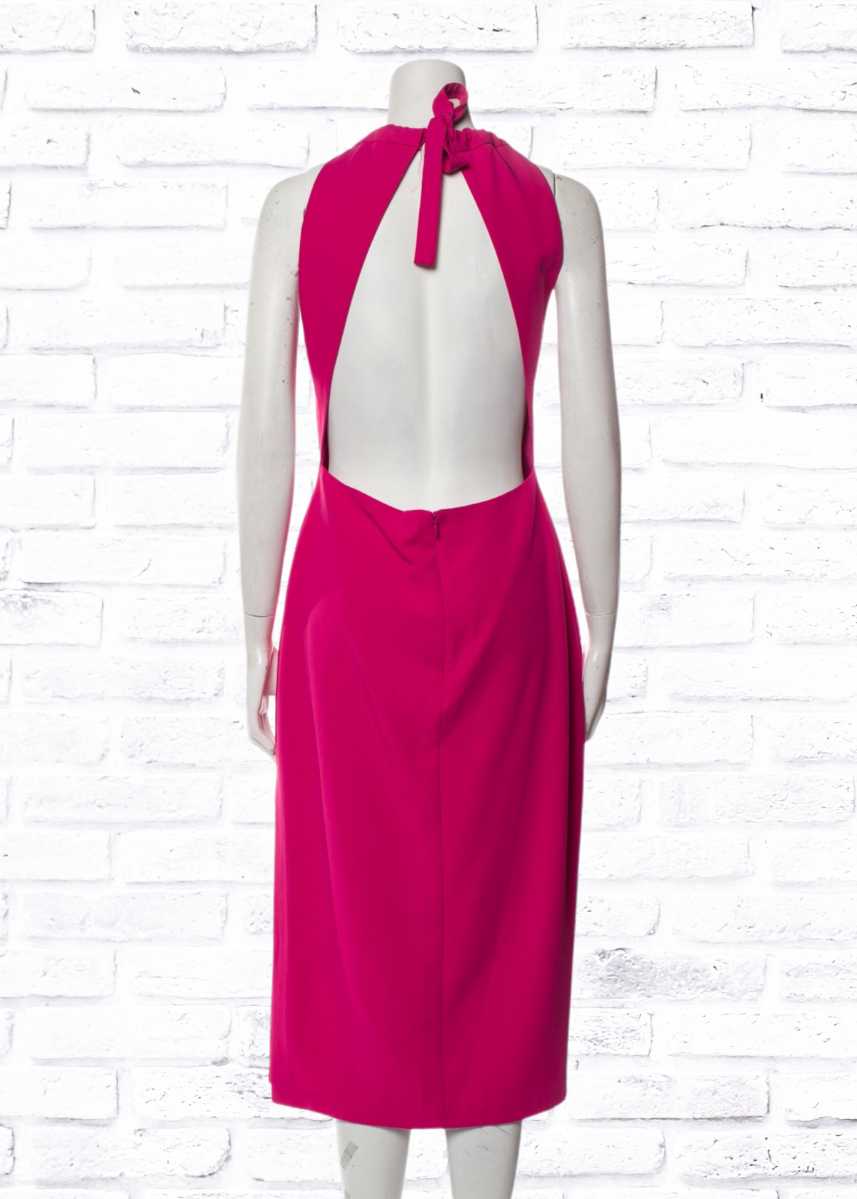 Third Form 'Come Closer' Backless Magenta Midi Dress