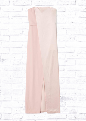 Halston Heritage 'Barely Pink' Strapless Gown with Overlay