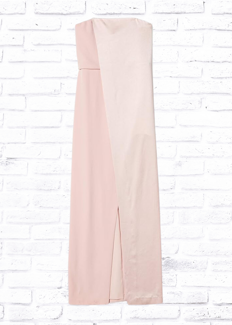 Halston Heritage 'Barely Pink' Strapless Gown with Overlay