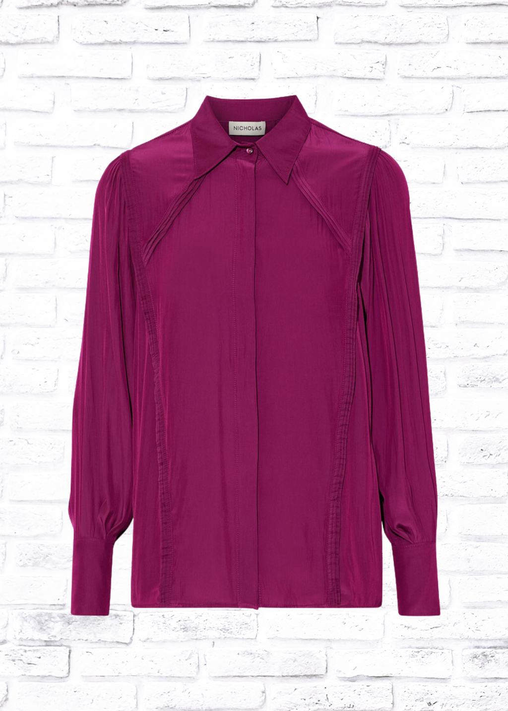 Nicholas Magenta Long Sleeve 'Natasha' Top Blouse