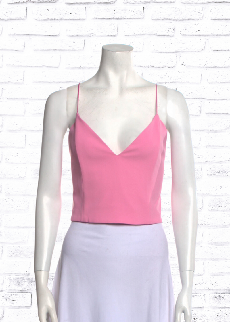 Alice + Olivia Structured Electric Pink Crop Top