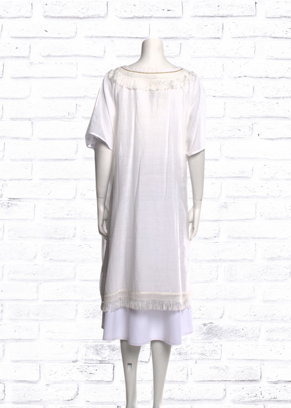 Verandah White Box Cotton Kaftan/Cover-Up