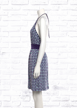 Tory Burch Silk Geometric Printed Halter Dress