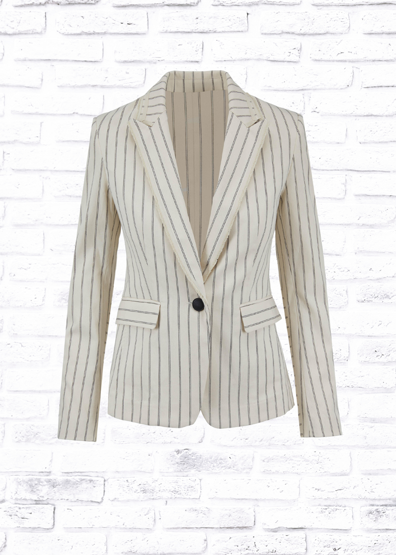 Rag & Bone Ivory and Black Pinstripe Blazer