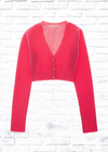 Helmut Lang Neon Pink Button-up Cropped Sweater