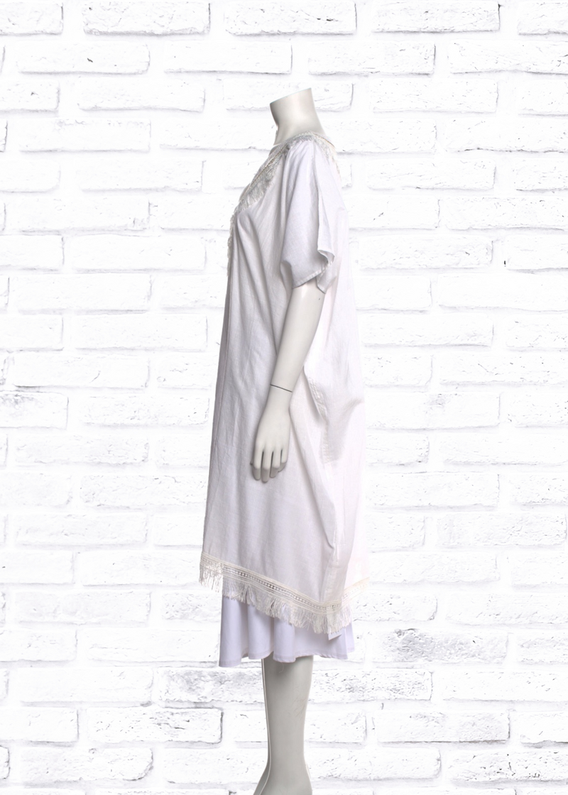 Verandah White Box Cotton Kaftan/Cover-Up