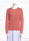 TSE Pink Wool Crewneck Long-Sleeve Top in Rose