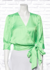 Essential Antwerp 'Wham' Green Wrap Top