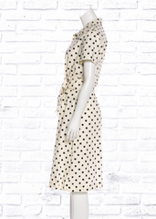 Carolina Herrera Vintage Polka Dot Belted Shirt Dress