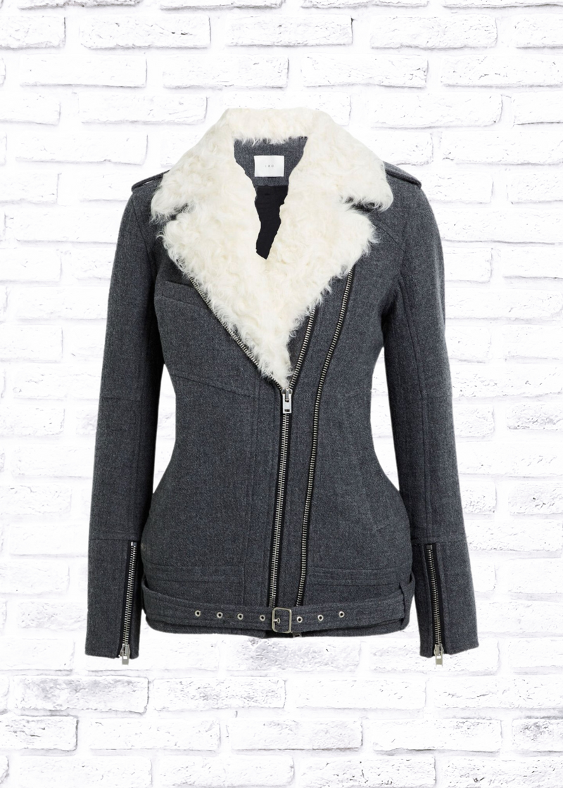 Iro shearling biker sales jacket
