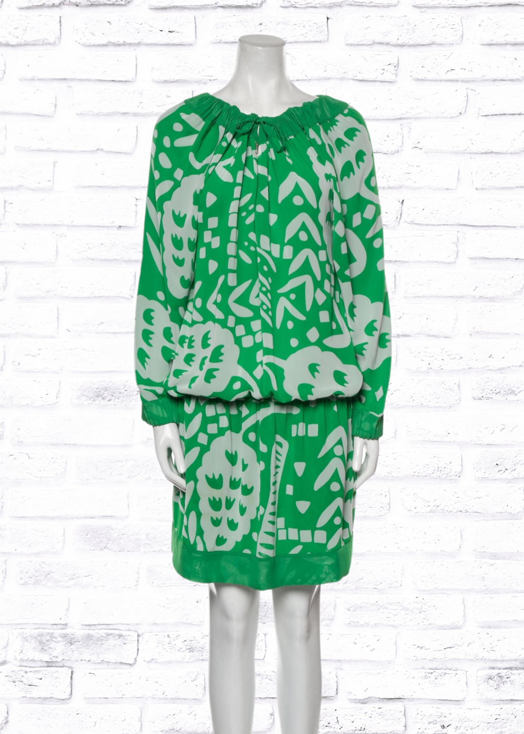 Diane von Furstenberg 'Mikino' Blouson-Style Dropped Waist  Mini Dress