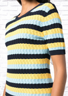 Jason Wu Striped Viscose Knit Short Sleeve Midi Dress