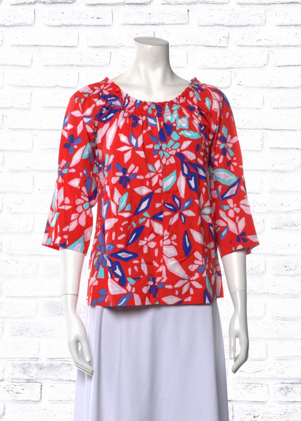 Diane von Furstenberg Red Floral Off the Shoulder 'Jennette' Top