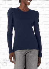 Rebecca Taylor Ruched Puffed-Sleeve Long Sleeve Top