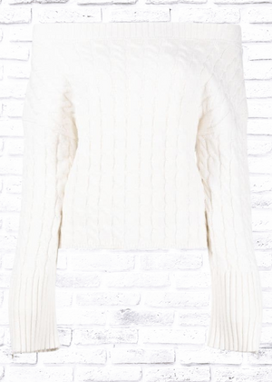 Alice + Olivia 'Ina' Bateau-Neck Cable-Knit Sweater