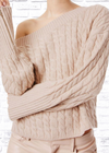 Alice + Olivia 'Ina' Bateau-Neck Cable-Knit Sweater