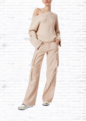 Alice + Olivia 'Ina' Bateau-Neck Cable-Knit Sweater