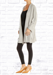 Donni. Gray Slouch Open-Front Cardigan