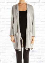Donni. Gray Slouch Open-Front Cardigan