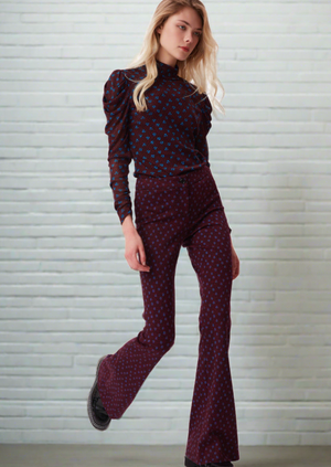 Diane von Furstenberg Dot Snake Wine Pink 'Greg' Pants