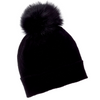 Hannah Rose Cashmere Cross Stitch Pom-Pom Hat
