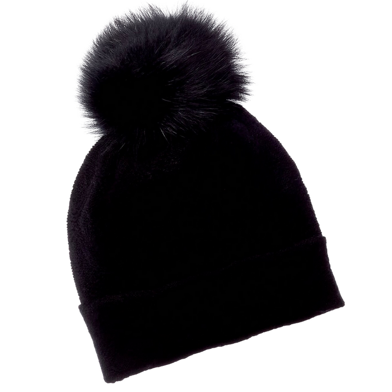 Hannah Rose Cashmere Cross Stitch Pom-Pom Hat