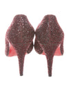 Christian Louboutin Burgundy Glitter Round-Toe Pumps