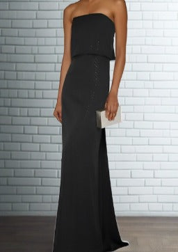 Halston Heritage Classic Black Strapless Beaded Gown
