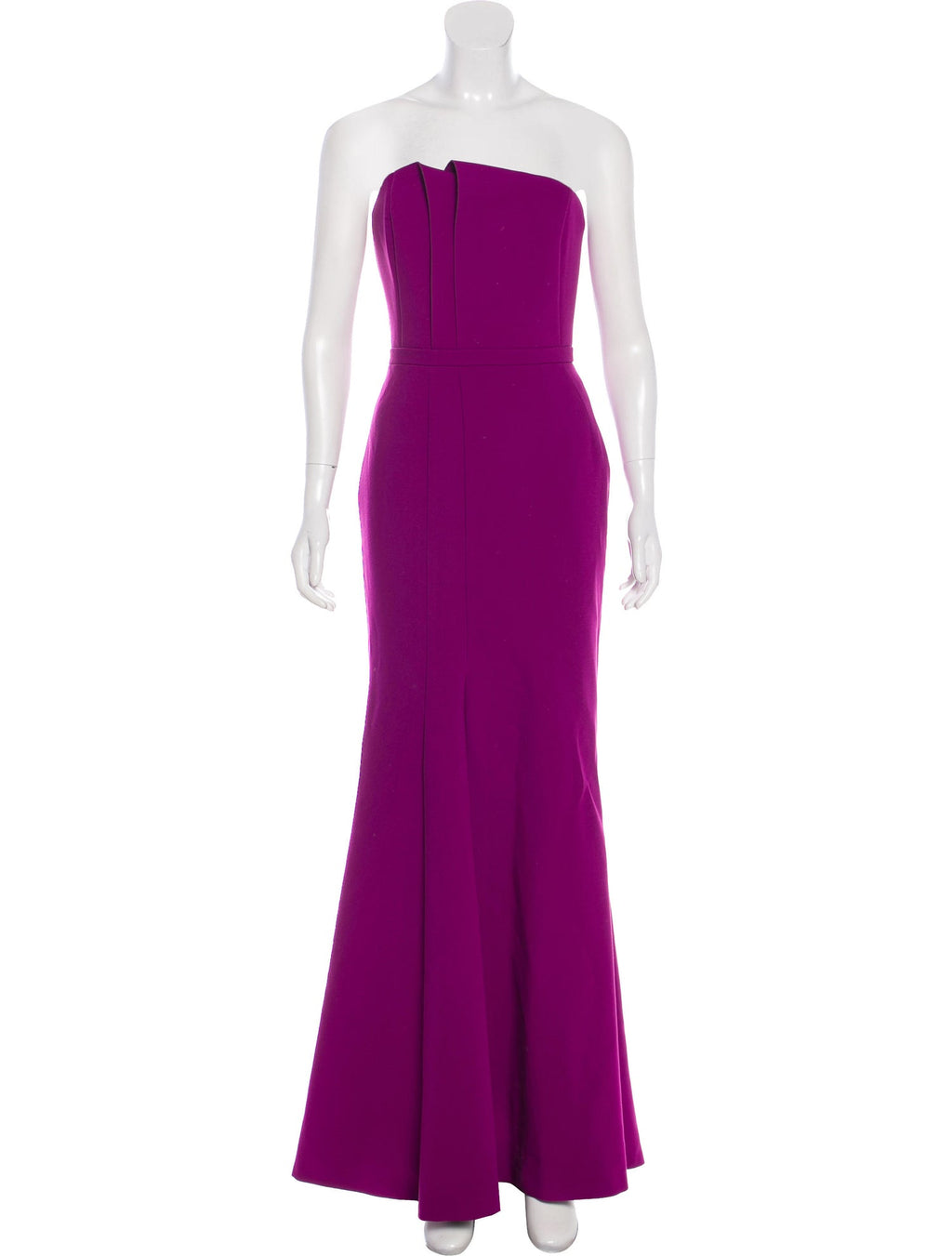 Halston Heritage Plum Strapless Gown