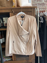 LAMARQUE 'Mira' Drape Leather Jacket