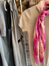 MaxMara 'Navetta Rosa' Pink Floral Silk Scarf