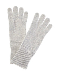 Hannah Rose Cashmere Hat + Glove Set (Gray/Pink)