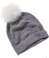Hannah Rose Cashmere Cross Stitch Pom-Pom Hat