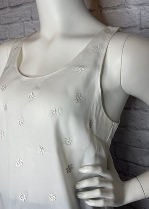 Rag & Bone White Top with 3D Floral Embellishment