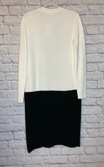 Max Mara Black/Ivory Colorblock Sweater Duster  (JF23)