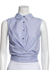*FIRE SALE* Derek Lam Pinstripe Wrap Button-Down Cropped Blouse