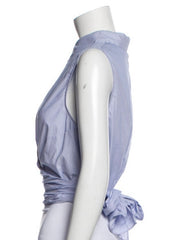 *FIRE SALE* Derek Lam Pinstripe Wrap Button-Down Cropped Blouse