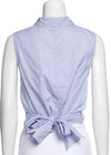 *FIRE SALE* Derek Lam Pinstripe Wrap Button-Down Cropped Blouse
