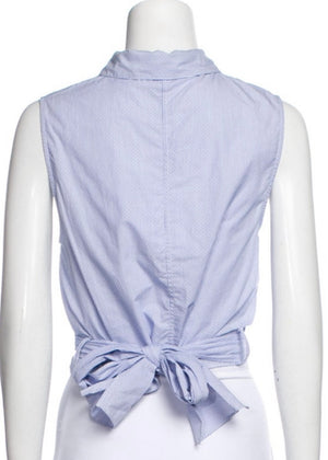 *FIRE SALE* Derek Lam Pinstripe Wrap Button-Down Cropped Blouse