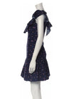 *FIRE SALE* Rebecca Taylor 'Farren' Navy Ruffle Linen-Blend Mini Dress